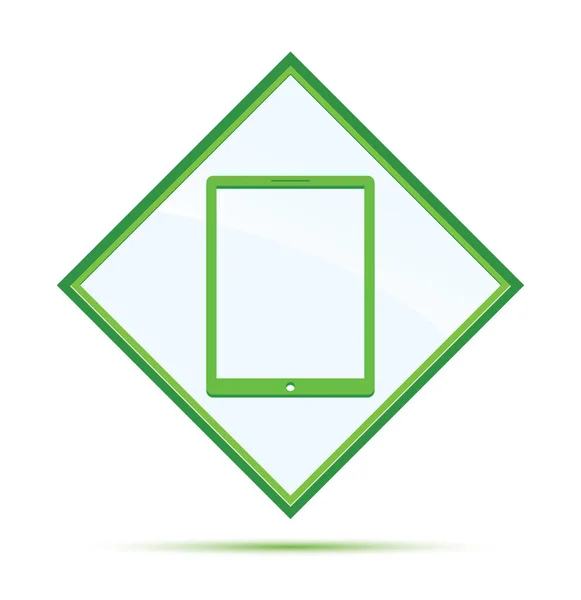 Tombol modern ikon tablet berlian hijau abstrak — Stok Foto