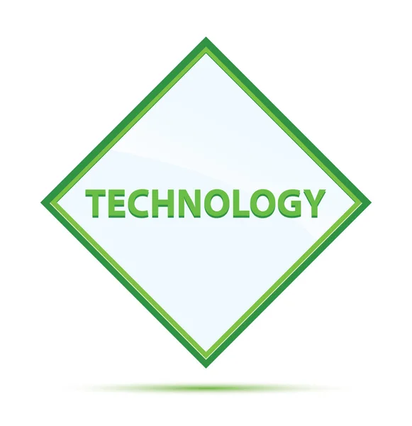 Technologia Modern streszczenie zielony diament przycisk — Zdjęcie stockowe