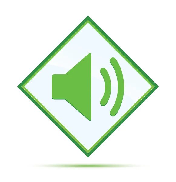 Lautsprecher-Symbol moderne abstrakte grüne Raute Taste — Stockfoto