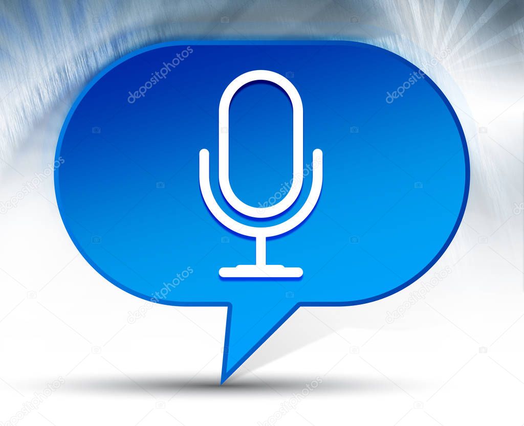 Microphone icon blue bubble background
