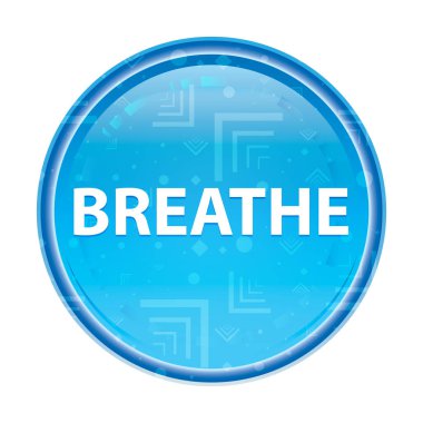 Nefes çiçek mavi yuvarlak düğme