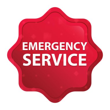 Acil Servis sisli gül red starburst etiket düğmesi