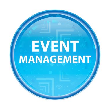 Olay Yönetimi çiçek mavi yuvarlak düğme