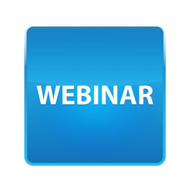 Webinar parlak mavi kare düğmesi
