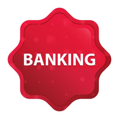 Bankacılık puslu gül red starburst etiket düğmesi