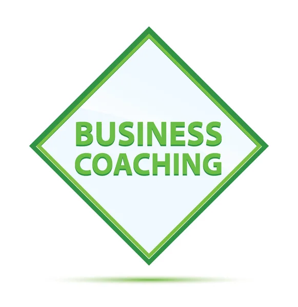 Business Coaching modern absztrakt zöld gyémánt gomb — Stock Fotó