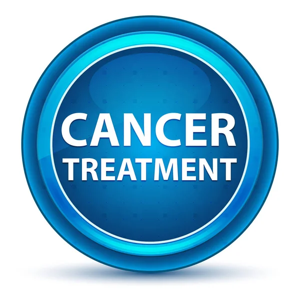 Kankerbehandeling Eyeball blauwe ronde knop — Stockfoto