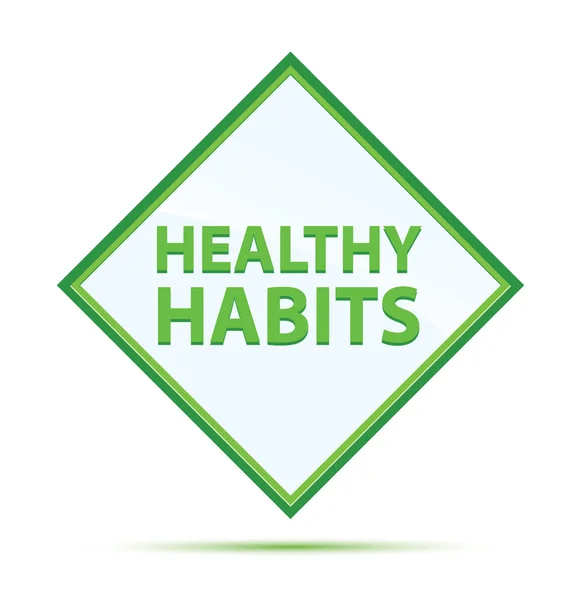 Здоровые привычки: зеленая бриллиантовая кнопка — стоковое фото