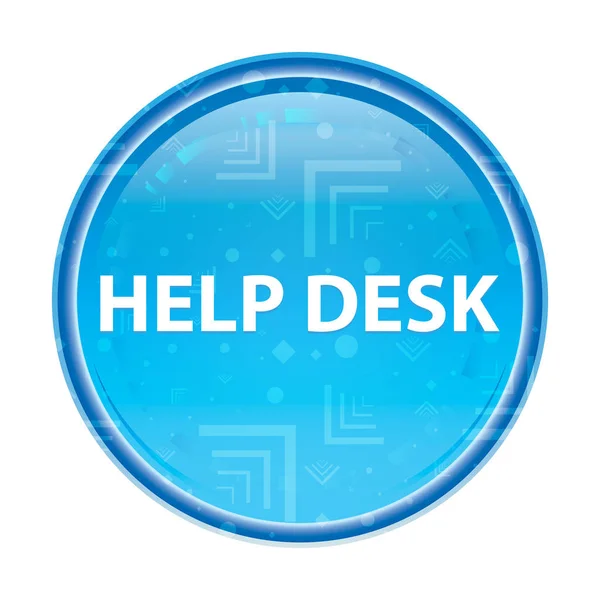 Help Desk blommig blå rund knapp — Stockfoto