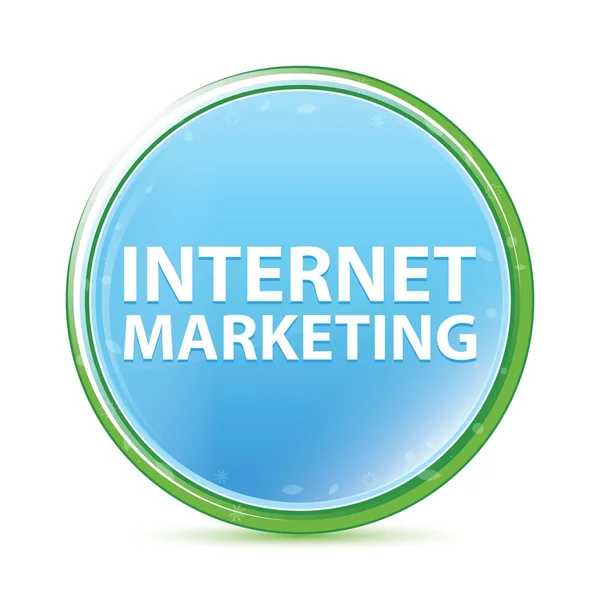 Internet Marketing natural aqua cyan botón redondo azul — Foto de Stock