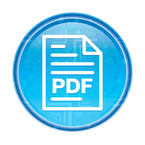 PDF documento pagina icona floreale blu pulsante rotondo — Foto Stock