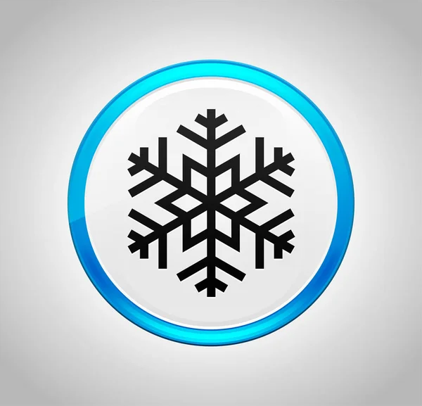 Піктограма сніжинки кругла синя кнопка — стокове фото