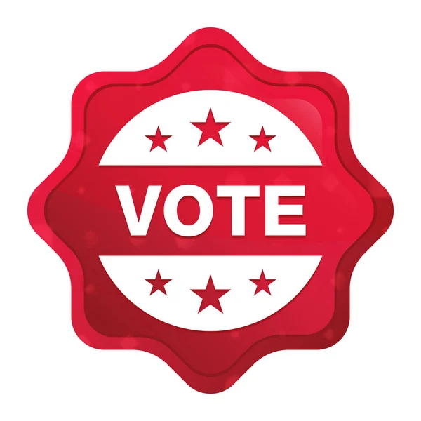 투표 배지 아이콘 안개 장미 빨간 스타 버스트 스티커 버튼 — 스톡 사진
