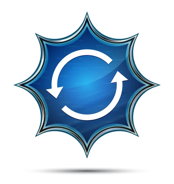 Иконка со стрелкой волшебного загара синяя кнопка — стоковое фото