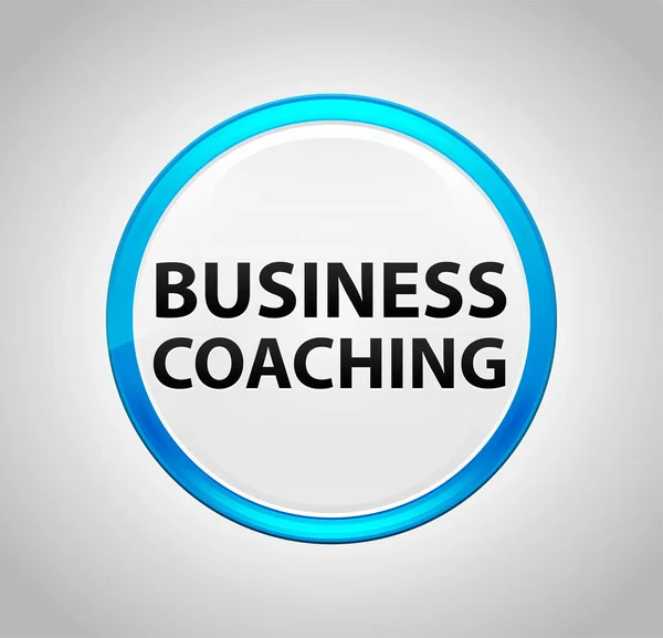 Business Coaching pulsante blu rotondo — Foto Stock