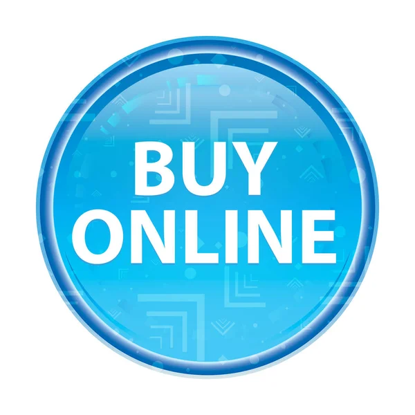Acquista online floreale blu pulsante rotondo — Foto Stock