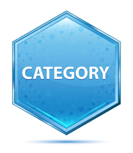 Category crystal blue hexagon button — Stock Photo, Image