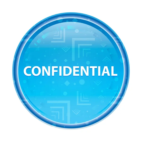 Confidential floral blue round button — Stock Photo, Image