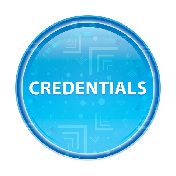 Credentials floral blue round button — Stock Photo, Image