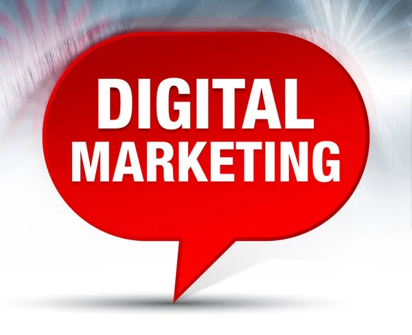 Marketing digital fondo rojo burbuja — Foto de Stock