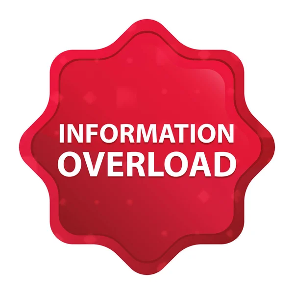 Information Overload misty rose red starburst sticker button