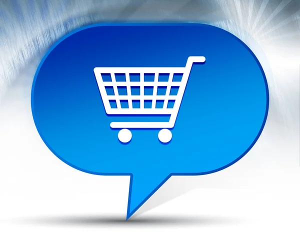 Shopping cart icon blue bubble background — Stock Photo, Image