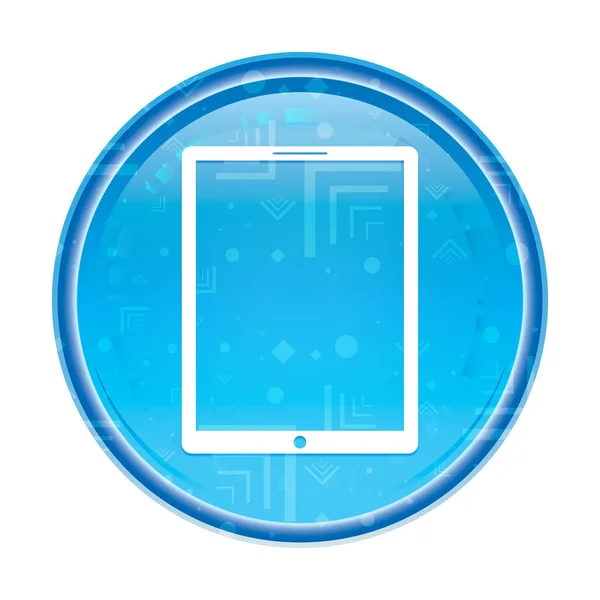 Εικονίδιο tablet φλοράλ μπλε στρογγυλό κουμπί — Φωτογραφία Αρχείου