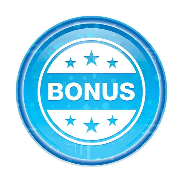 Bonus badge icona floreale blu pulsante rotondo — Foto Stock