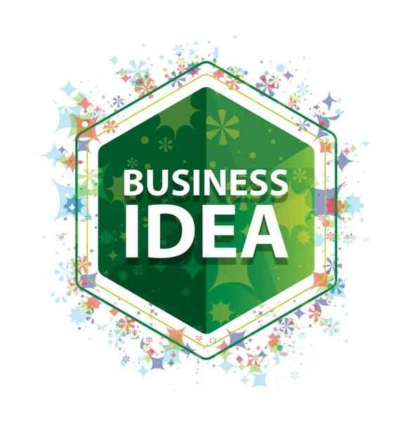 Business Idea motif de plantes florales bouton hexagone vert — Photo