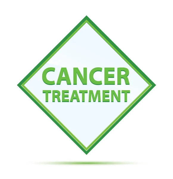 Cancer Treatment modern abstract green diamond button — Stock Photo, Image