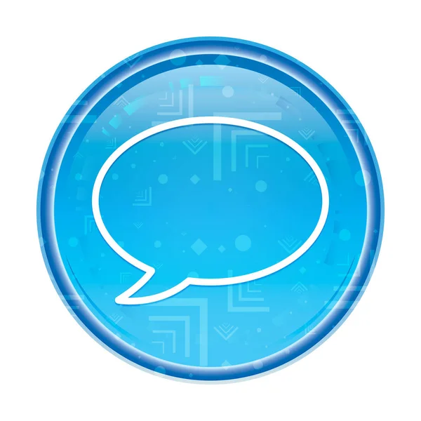 Chat buborék ikon virágos kék kerek gomb — Stock Fotó