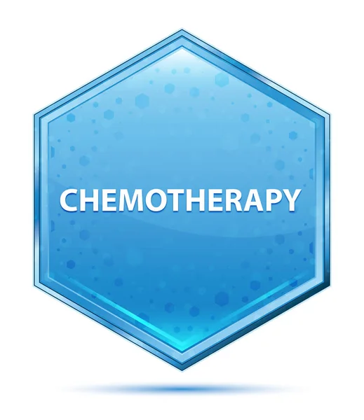 Chemotherapy crystal blue hexagon button — Stock Photo, Image