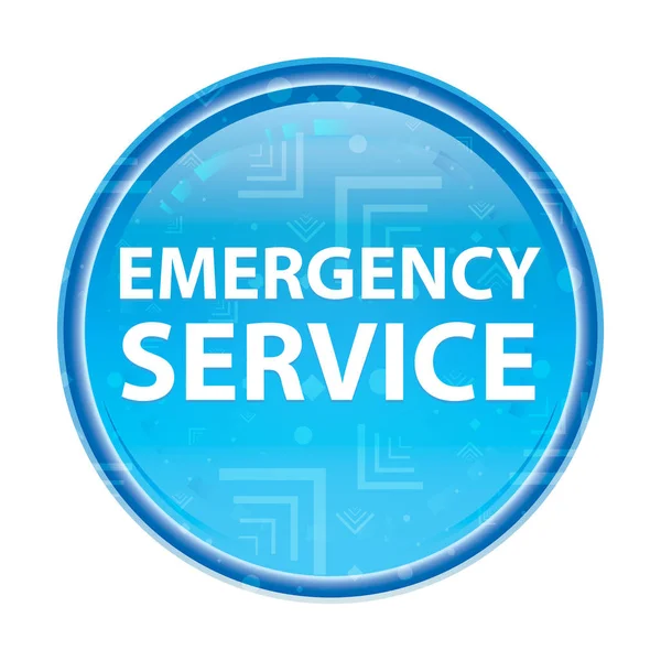 Emergency Service kwiatowy niebieski okrągły przycisk — Zdjęcie stockowe