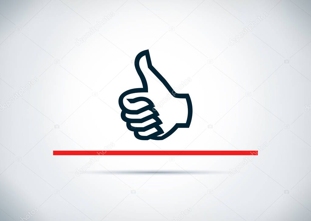 Thumbs up icon abstract flat background design illustration