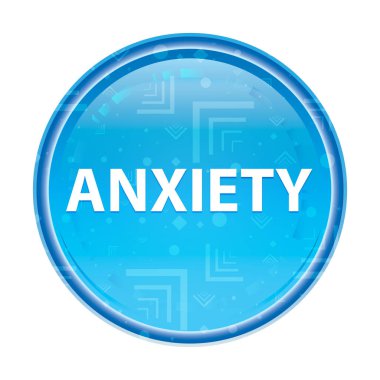 Anksiyete çiçek mavi yuvarlak düğme