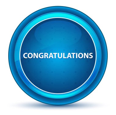 Tebrikler Eyeball Mavi Yuvarlak Düğme