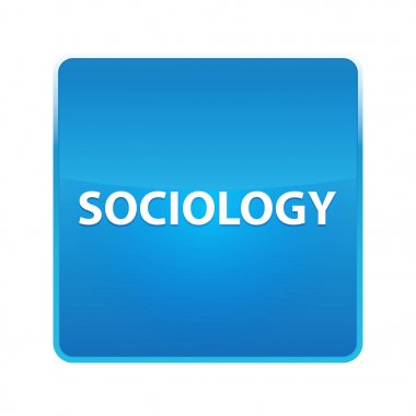 Sosyoloji parlak mavi kare düğme