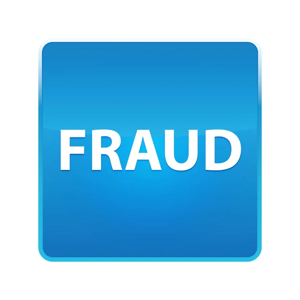 Fraude azul brilhante botão quadrado — Fotografia de Stock