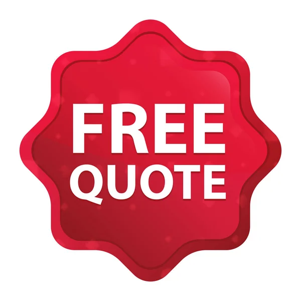 Free Quote misty rose red starburst sticker button — Stock Photo, Image