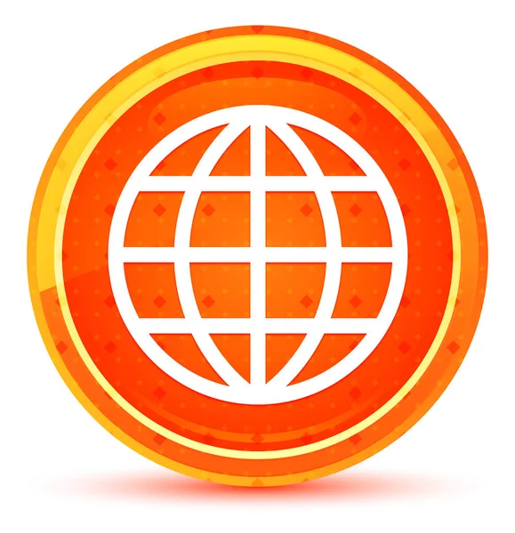 ワールドアイコンナチュラルオレンジ丸ボタン — ストック写真