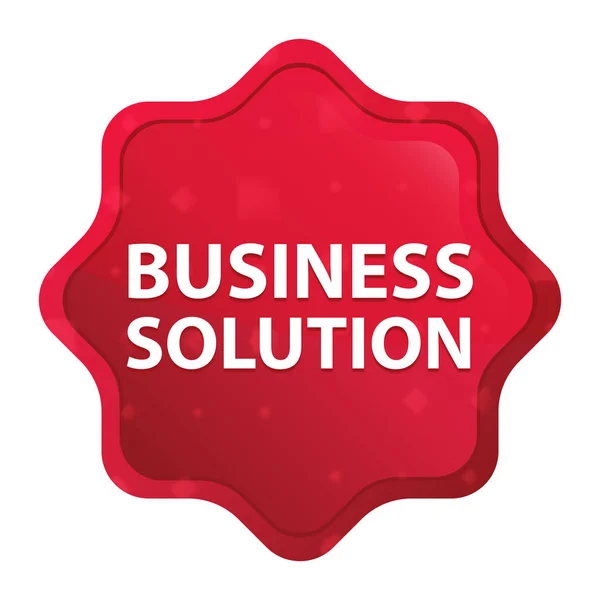 Business Solution misty rose red starburst sticker button — Stock Photo, Image