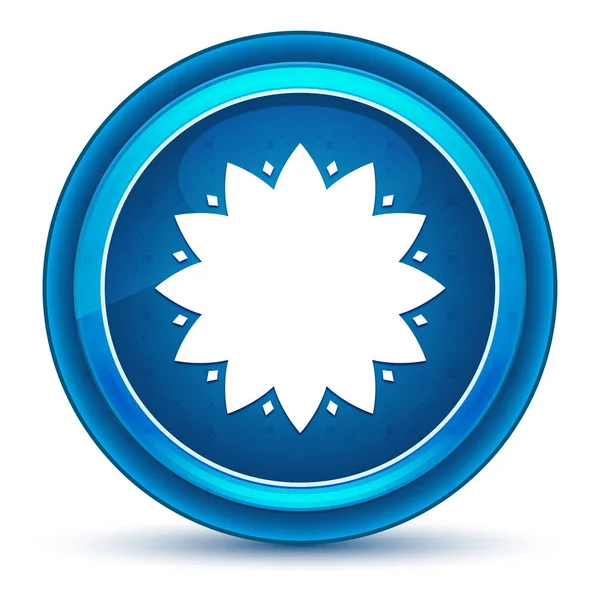 Blad blomma ikon ögongloben blå runda knappen — Stockfoto