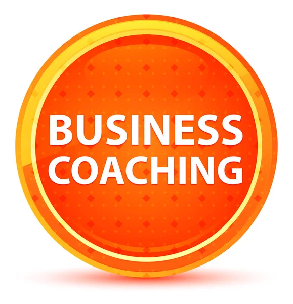 Business Coaching Pulsante rotondo arancione naturale — Foto Stock