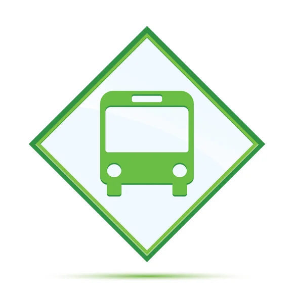Bussymbol moderner abstrakter grüner Diamant-Knopf — Stockfoto