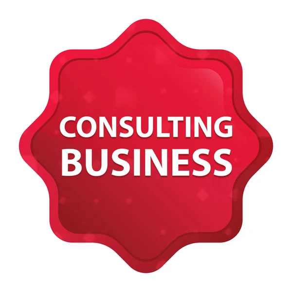 Consulting Business Misty Rose Rode Starburst sticker knop — Stockfoto