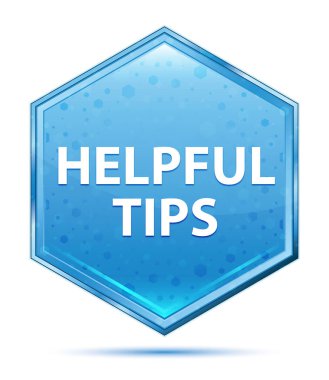 Yararlı İpuçları kristal mavi altıgen düğmesi