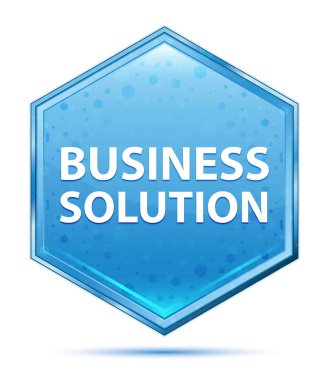 Business Solution kristal mavi altıgen düğmesi