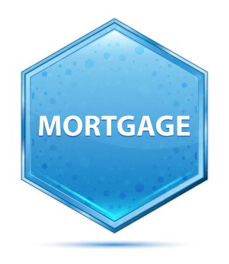 Mortgage kristal mavi altıgen düğmesi