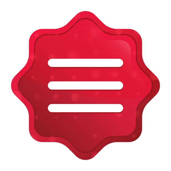 Hamburger meny bar Icon Misty Rose röd Starburst klistermärke knapp — Stockfoto