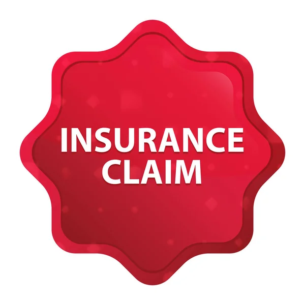 Insurance Claim misty rose red starburst sticker button — Stock Photo, Image